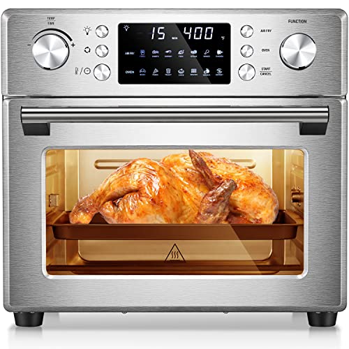 R.W.FLAME 26.4QT Air Fryer Oven, 2 in 1 Toaster Oven Air Fryer Combo, Stainless Steel Rotisserie Air Fryer with Rotisserie & Dehydrator, Countertop Toaster Ovens for Family R.W.FLAME 26.4QT Air Fryer Oven, 2 in 1 Toaster Oven Air Fryer Combo, Stainless Steel Rotisserie Air Fryer with Rotisserie & Dehydrator, Countertop Toaster Ovens for Family