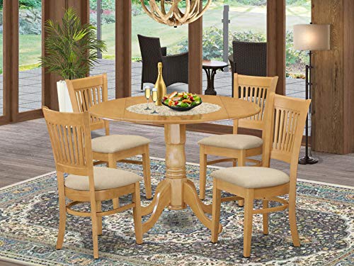 East West Furniture DLVA5-OAK-C Dining Table Set, 5-Piece