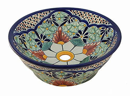 Vessel Skirted Talavera Mexican Bathroom Sink Ceramic # 15