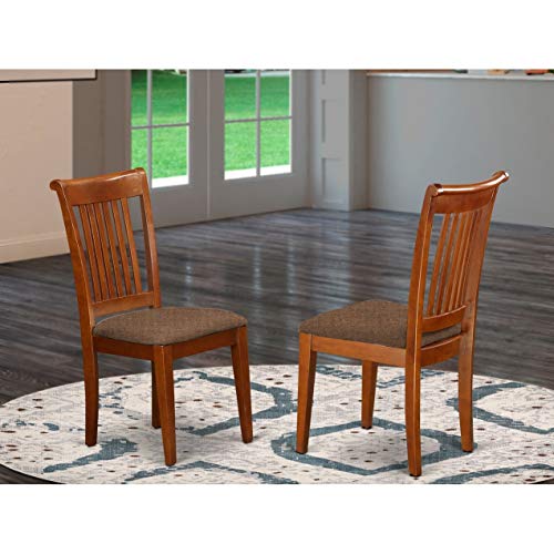 East West Furniture POC-SBR-C Dining Room Chairs, Upholstered Seat