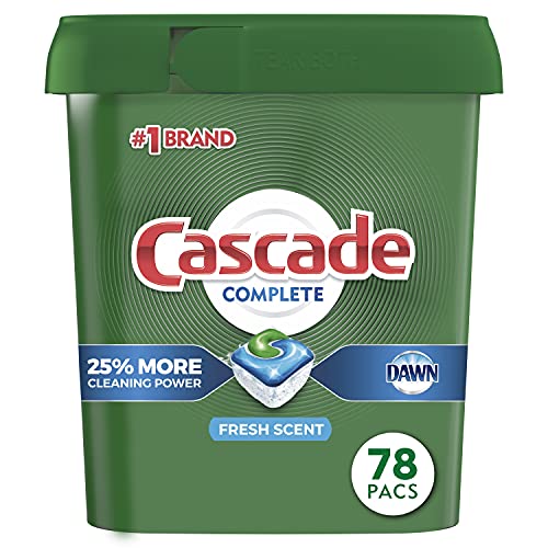 Cascade Complete Dishwasher Pods, ActionPacs Dishwasher Detergent, Fresh Scent, 78 Count Cascade Complete Dishwasher Pods, ActionPacs Dishwasher Detergent, Fresh Scent, 78 Count