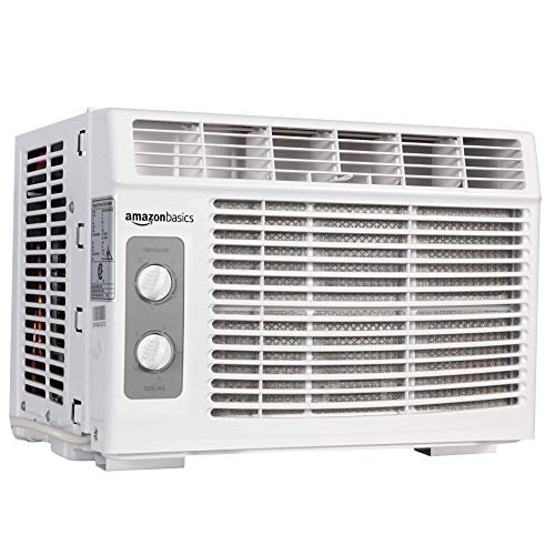 Amazon Basics Window-Mounted Air Conditioner with Mechanical Control - Cools 150 Square Feet, 5000 BTU, AC Unit