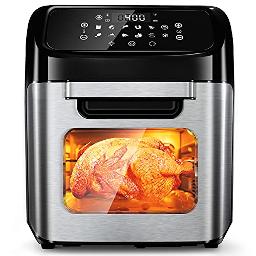 Air Fryer, 12 L (12.7 qt) Air fryer Oven with Rotisserie Function, 10 in 1 Electric Hot Oven with 8 Cooking Accessories and Recipe, 1700W Air Fryer Toaster Oven with 9 Presets, Preheat & Defrost Function Air Fryer, 12 L (12.7 qt) Air fryer Oven with Rotisserie Function, 10 in 1 Electric Hot Oven with 8 Cooking Accessories and Recipe, 1700W Air Fryer Toaster Oven with 9 Presets, Preheat & Defrost Function