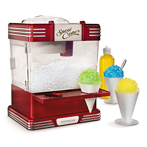 Nostalgia Retro Table-Top Snow Cone Maker, Makes 20 Icy Treats, Shaved Ice Machine Includes 2 Reusable Plastic Cups & Ice Scoop, Retro Red Nostalgia Retro Table-Top Snow Cone Maker, Makes 20 Icy Treats, Shaved Ice Machine Includes 2 Reusable Plastic Cups & Ice Scoop, Retro Red