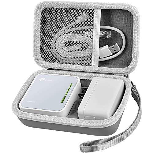 Case Compatible with TP-Link AC750 Wireless Portable Nano Travel Router. for Hotspot WiFi Devices Storage Carrying Box Holder for Power Adapter, Ethernet Cable and Other Accessories (Bag Only)-Grey