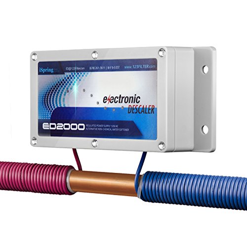 iSpring ED2000 Whole House Water Descaler, Alternative Electronic Salt-Free Hard Water Conditioner, Reduces Limescale Prevent Deposits Build-up iSpring ED2000 Whole House Water Descaler, Alternative Electronic Salt-Free Hard Water Conditioner, Reduces Limescale Prevent Deposits Build-up