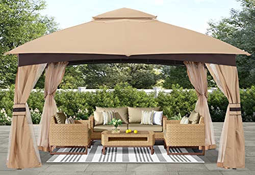 Moorehead Patio Gazebo 10 Ft x 12 Ft with Netting and Pole Covering by ABCCANOPY Moorehead Patio Gazebo 10 Ft x 12 Ft with Netting and Pole Covering by ABCCANOPY