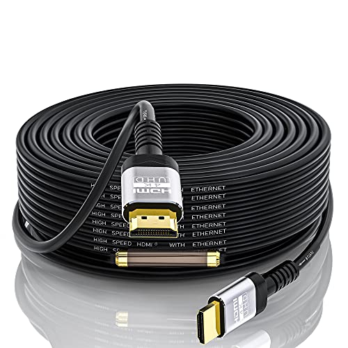 Soonsoonic 4K HDMI 100 Ft Cable with Built-in Signal Booster | HDMI 2.0 High Speed Cables & 4K@60Hz 2K 1080P 3D ARC Ethernet Cord | for UHD TV Monitor Laptop Xbox PS4 (30.5m)