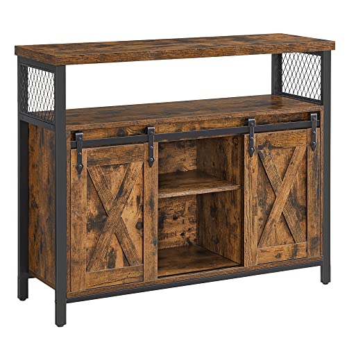 VASAGLE Storage Cabinet, Buffet Cabinet, Sideboard with Adjustable Shelf, Open Compartment, 39.4”L x 13”W x 31.5”H, Rustic Brown and Black ULSC092B01 VASAGLE Storage Cabinet, Buffet Cabinet, Sideboard with Adjustable Shelf, Open Compartment, 39.4”L x 13”W x 31.5”H, Rustic Brown and Black ULSC092B01