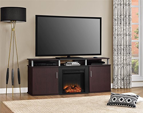 Ameriwood Home Carson Electric Fireplace TV Console for TVs up to 70",  Cherry