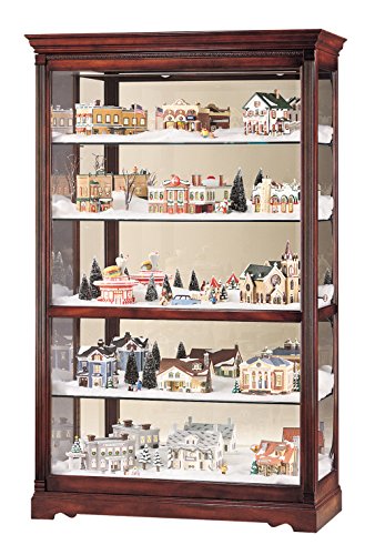 Howard Miller Betzig Curio Cabinet 547-157 – Windsor Cherry Finish Home Decor, Five Glass Shelves, Display Case with Locking Slide Door & Light Switch Howard Miller Betzig Curio Cabinet 547-157 – Windsor Cherry Finish Home Decor, Five Glass Shelves, Display Case with Locking Slide Door & Light Switch