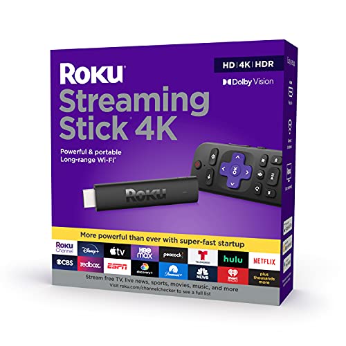 Roku Streaming Stick 4K | Streaming Device 4K/HDR/Dolby Vision with Roku Voice Remote and TV Controls Roku Streaming Stick 4K | Streaming Device 4K/HDR/Dolby Vision with Roku Voice Remote and TV Controls