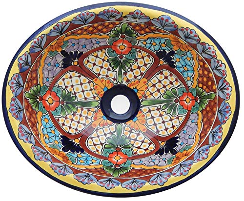 Mexican Talavera Handmade Hand Painted Bathroom Sink # 224