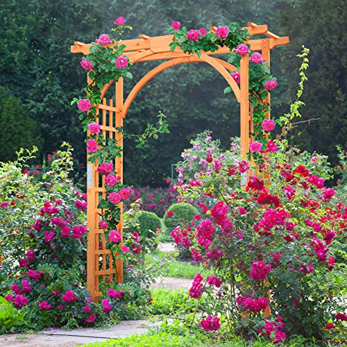 Yaheetech 85in Wooden Garden Trellis Garden Arch Arbor for Climbing Planting Plant Stand in Garden Yard Outdoor, Brown Yaheetech 85in Wooden Garden Trellis Garden Arch Arbor for Climbing Planting Plant Stand in Garden Yard Outdoor, Brown