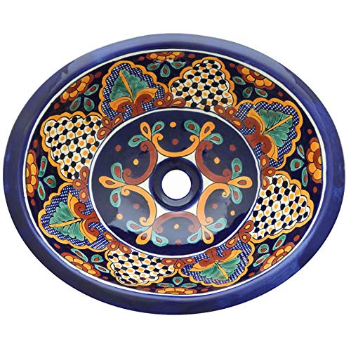 Talavera Mexican Handmade Ceramic Hand Painted Bathroom Sink 23