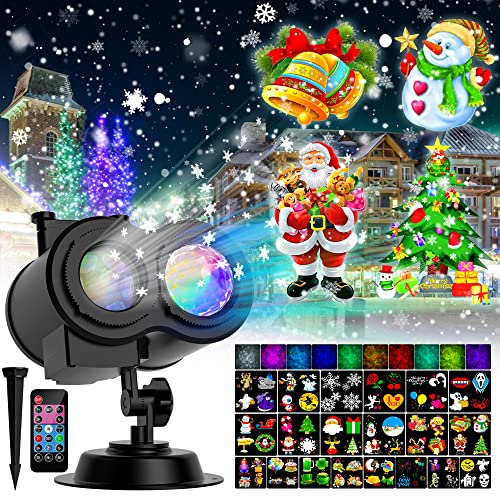 Christmas Halloween Projector Lights Outdoor, COOLWUFAN 2-in-1 Moving Patterns Landscape Lights, 30 HD Effects ( 3D Ocean Wave & Patterns) Projection Light for Xmas Halloween Party Garden Decorations Christmas Halloween Projector Lights Outdoor, COOLWUFAN 2-in-1 Moving Patterns Landscape Lights, 30 HD Effects ( 3D Ocean Wave & Patterns) Projection Light for Xmas Halloween Party Garden Decorations